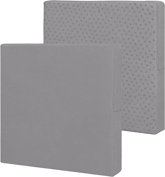 Easy-Going Waterproof Patio Cushion Covers 24x24x4 inch 2 Pack Replacement Non-Slip Outdoor Seat Cushion Slipcover with Zipper. Gray