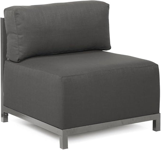 Howard Elliott Axis Chair with Cover for Both Indoor & Outdoor Seating, Cushioned Chair & Seating Titanium Frame Chair for Living Room, Office and Bedroom, 30.5 x 32.5 x 30 Inches, Sterling Charcoal