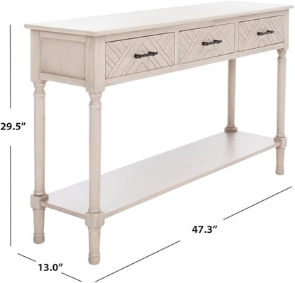 SAFAVIEH Home Collection Peyton Greige 3-Drawer Lower Shelf Console Table CNS5705D