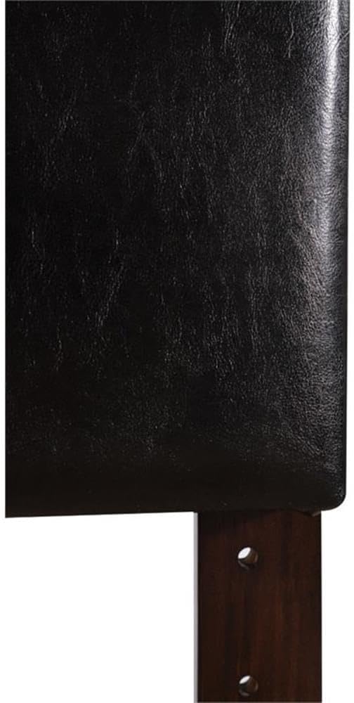 Pemberly Row Faux Leather Upholstered King Headboard in Black