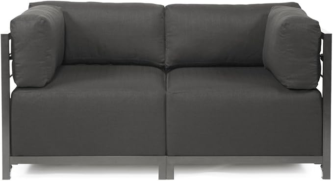 Howard Elliott Axis Chair with Cover for Both Indoor & Outdoor Seating, Cushioned Chair & Seating Titanium Frame Chair for Living Room, Office and Bedroom, 30.5 x 32.5 x 30 Inches, Sterling Charcoal
