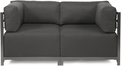 Howard Elliott Axis Chair with Cover for Both Indoor & Outdoor Seating, Cushioned Chair & Seating Titanium Frame Chair for Living Room, Office and Bedroom, 30.5 x 32.5 x 30 Inches, Sterling Charcoal