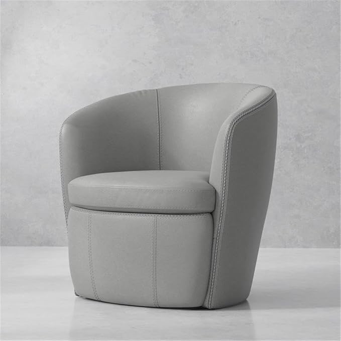 Pemberly Set of 2 Steamboat Ice All Italian Leather Swivel Club Chair