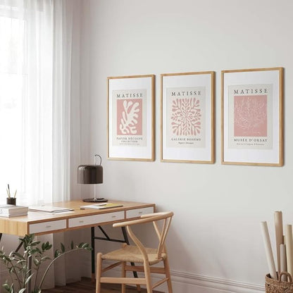 Matisse Wall Art Decor Set of 3,Abstract Matisse Wall Art Exhibition Posters,Unframed Pink Tree Wall Art,Truly Quality Canvas Prints for 11x14in,Art Poster Decoration for Kitchen,