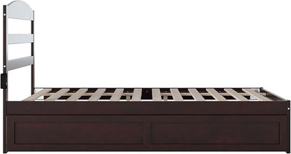 AFI, Warren Full Platform Bed with Twin Trundle, Espresso