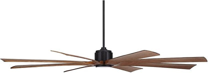 Possini Euro Design 80" Defender Modern Industrial Outdoor Ceiling Fan with Dimmable LED Light Remote Control Matte Black Damp Rated for Patio Exterior House Home Porch Gazebo Garage Barn