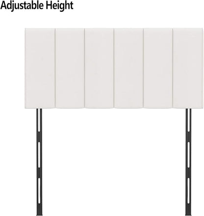 Yongchuang Upholstered Headboard Queen White Faux Leather Headboard for Queen/Full Size Bed Adjustable Height Foldable Heaboard