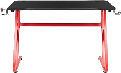 Flash Furniture Fisher Red Gaming Ergonomic Desk with Cup Holder and Headphone Hook