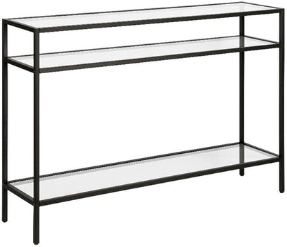 Siviline 42'' Wide Rectangular Console Table in Blackened Bronze