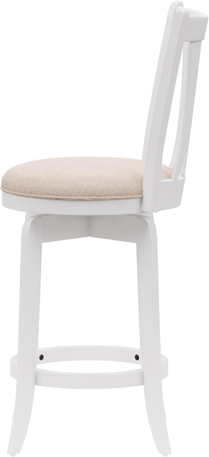 Hillsdale 25.5" Savana Wood Swivel Counter Height Stool, White