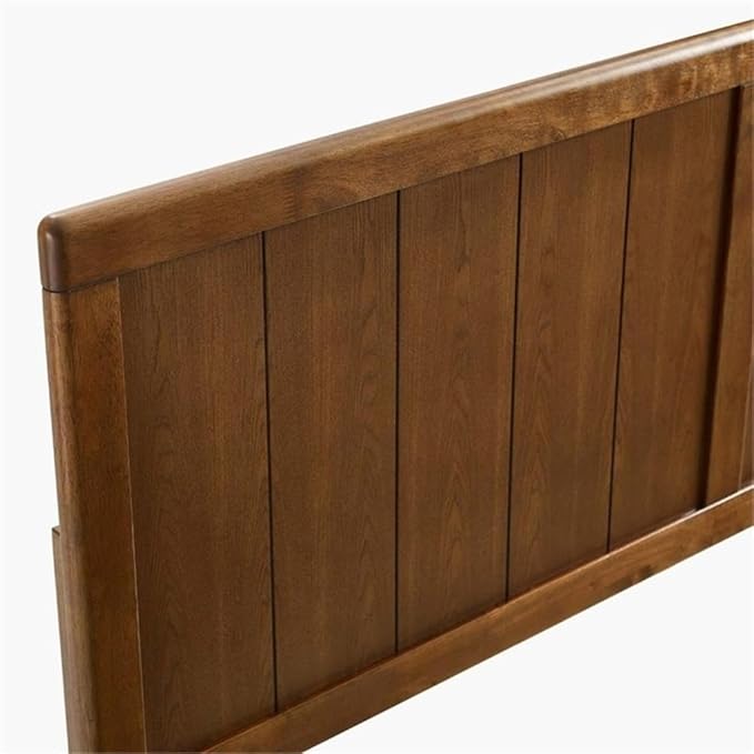 Pemberly Row King Modern Rubberwood and MDF Headboard in Walnut