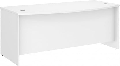 Bush Furniture BSHSCD172WH Studio C White 72W x 36D Bow Front Desk