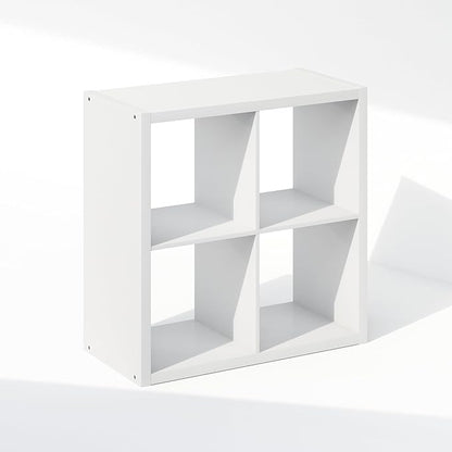 Furinno Cubic Closet Organizers and Storage, 4-Cube Closet Organizer, Open Shelf Closet Storage, Extra Thick Frame for Wardrobe, Bedroom, Living Room, White