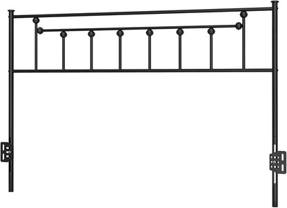 Metal Queen Size Headboard, Victorian Farmhouse Style, Easy Assembly, Steel Headboard Only for Bedroom - Black