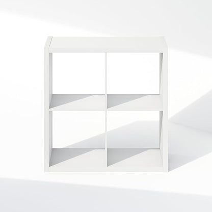 Furinno Cubic Closet Organizers and Storage, 4-Cube Closet Organizer, Open Shelf Closet Storage, Extra Thick Frame for Wardrobe, Bedroom, Living Room, White