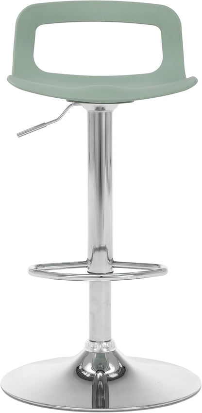 NOBPEINT Contemporary Chrome Air Lift Adjustable Swivel Bar Stool (2 Pieces, ‌Mint Green)