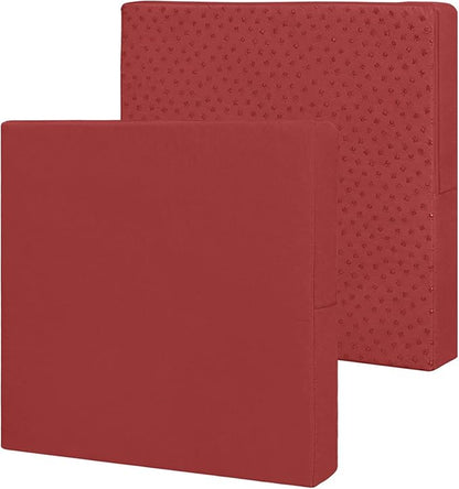 Easy-Going Waterproof Patio Cushion Covers 27x25x5 inch 2 Pack Replacement Non-Slip Outdoor Seat Cushion Slipcover with Zipper. Red