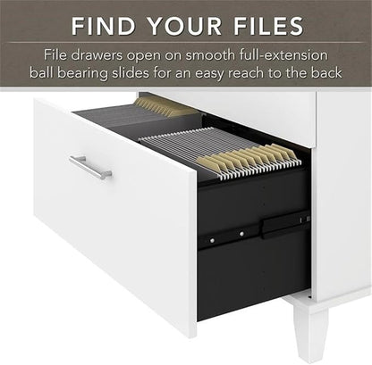 Pemberly Row 2 Drawer Lateral File Cabinet in White - Engineered Wood
