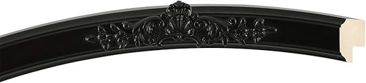 OVALCREST Oval Beveled Wall Mirror for Home Decor - Athena Style - Matte Black - 26" x 20" Outside Dimensions