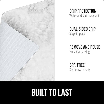 GORILLA GRIP DripGuard Shelf Liner, Non Adhesive Drawer and Kitchen Cabinet Protector, 20x240 Inch, Slip Resistant BPA Free Smooth Surface Plastic Liners for Cabinets, Bathrooms, Closets, Marble
