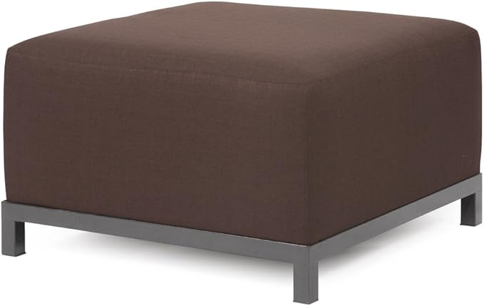 Howard Elliott Axis Chair with Cover for Both Indoor & Outdoor Seating, Cushioned Chair & Seating Titanium Frame Chair for Living Room, Office and Bedroom, 30.5 x 32.5 x 30 Inches, Sterling Chocolate