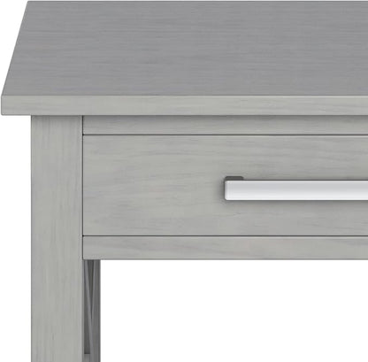 SIMPLIHOME Kitchener SOLID WOOD 21 Inch Wide Square Contemporary End Side Table in Fog Grey, For the Living Room and Bedroom