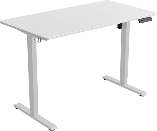 FEZIBO One-Piece Standing Desk Adjustable Height Stand up Home Office Desk, 40x24 Inch Electric Standing Computer Desk, with 4 Memory Presets, Headphone Hook, White