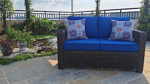 JMGBird Outdoor Seat/Back Chair Cushion Tufted Pillow, Indoor Deep Seat Chair Cushion Set 22"x22"