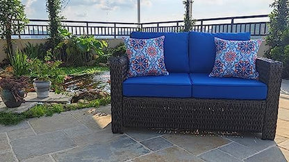 JMGBird Outdoor Seat/Back Chair Cushion Tufted Pillow, Indoor Deep Seat Chair Cushion Set 22"x22"