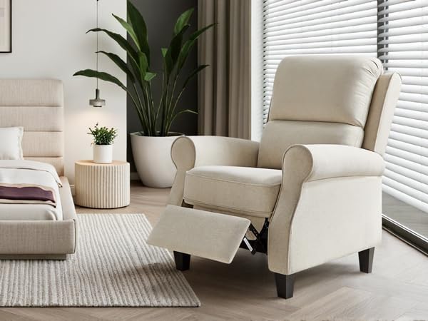 Oversized Recliner Chair for Living Room, Modern Reclining Sofa Home Theater Seating with Upholstered Push Back, Mid-Century Reclining Armchair with Lumbar Support, Bedroom, Reading Nook, Office