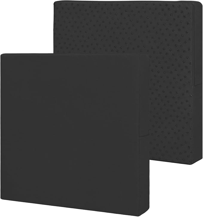 Easy-Going Waterproof Patio Cushion Covers ONLY Cover 27x25x5 inch 2 Pack Replacement Non-Slip Outdoor Seat Cushion Slipcover with Zipper. Black