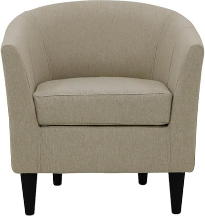 Pemberly Row 17.5" Polyester Fabric Club Chair in Taupe Brown