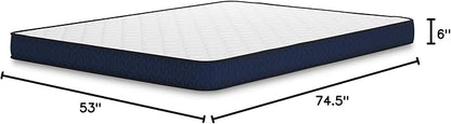 Signature Design by Ashley Full Size Firm 6 Inch Memory Foam Mattress, Super Soft Foam with Breathable Quilted Cover, Fiberglass Free, Mattress A Box, Adjustable Base Compatible, Limited Warranty