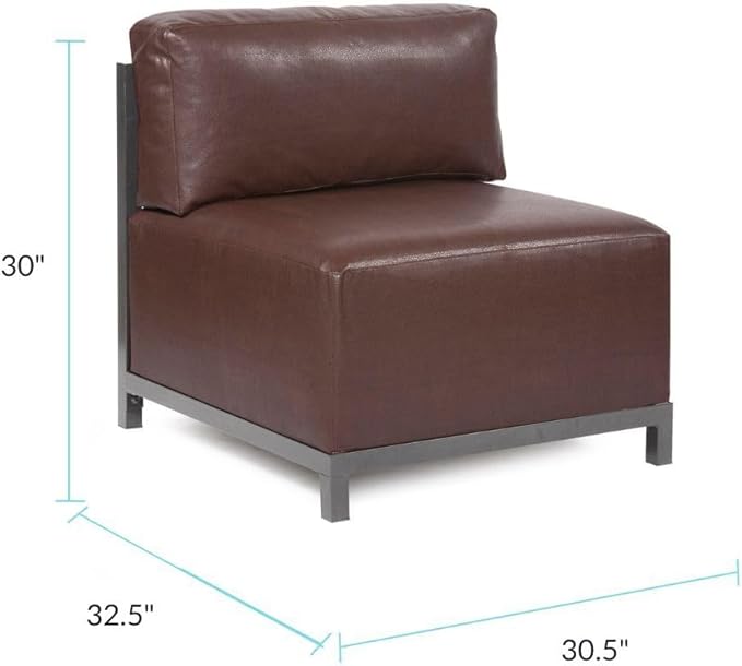 Howard Elliott Axis Chair with Cover for Both Indoor & Outdoor Seating, Cushioned Chair & Seating Titanium Frame Chair for Living Room, Office and Bedroom, 30.5 x 32.5 x 30 Inches, Avanti Pecan