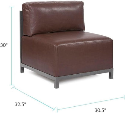 Howard Elliott Axis Chair with Cover for Both Indoor & Outdoor Seating, Cushioned Chair & Seating Titanium Frame Chair for Living Room, Office and Bedroom, 30.5 x 32.5 x 30 Inches, Avanti Pecan