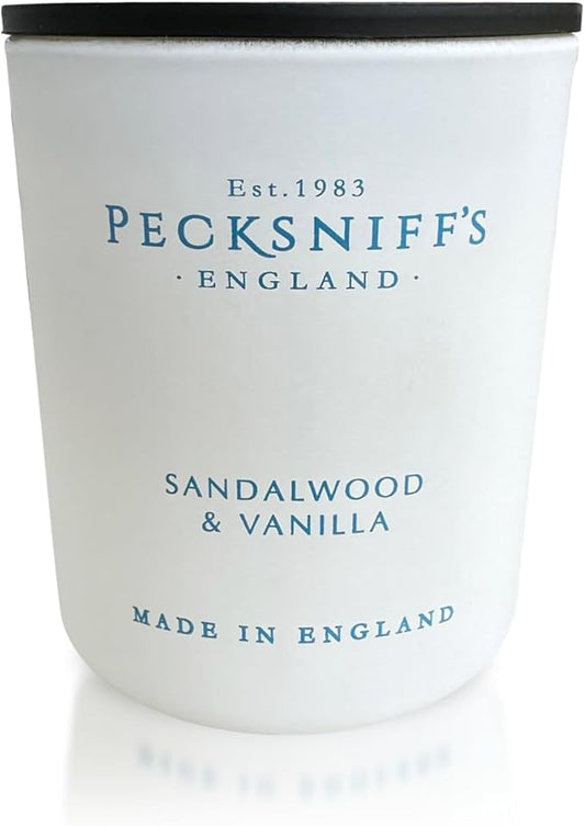 Pecksniff's Sandalwood & Vanilla Luxury Scented Candle | 1 Wick, 100 g/3.5 oz