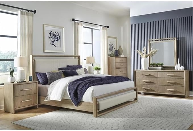 American Woodcrafters Arlington Queen Upholstered Panel Headboard - Nutmeg