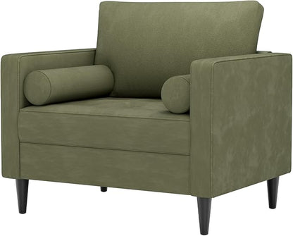 MELLCOM 38" Oversized Accent Chair Armchair Over Sized Chairs for Living Room Comfy,Large Modern Chair and A Half & Oversized Living Room Chairs,Wide Accent Armchair for Bedroom Green