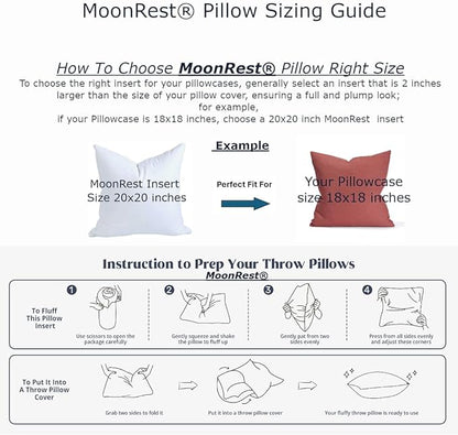 MoonRest® Synthetic Down Alternative 13x19 Lumbar Pillow Insert Form, for Decorative Throw Pillow, Sofa, Cushions, Body and Bed - Pack of 2- Size 13“X 19”