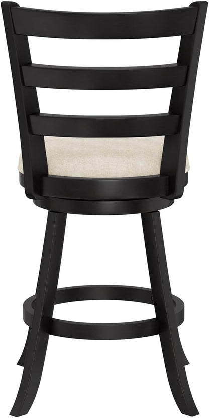 Hillsdale Laymon Wood Kitchen Counter Height Swivel Stool, Black