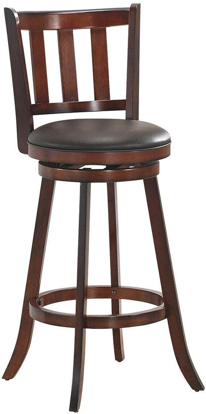 COSTWAY Bar Stools Set of 4, Counter Height Dining Chair, Fabric Upholstered 360 Degree Swivel, PVC Cushioned Seat, Perfect for Dining and Living Room (Height 29.5''-Set of 4)