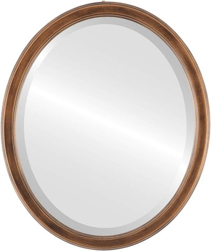 OVALCREST Oval Beveled Wall Mirror for Home Decor - Toronto Style - Sunset Gold - 26" x 20"