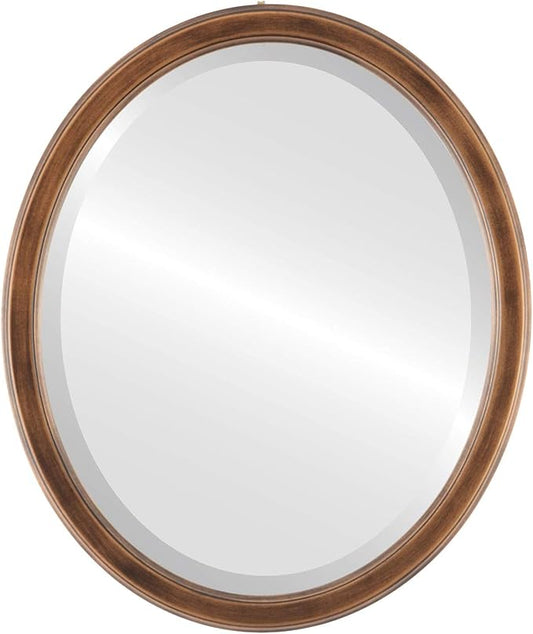 OVALCREST Oval Beveled Wall Mirror for Home Decor - Toronto Style - Sunset Gold - 26" x 20"