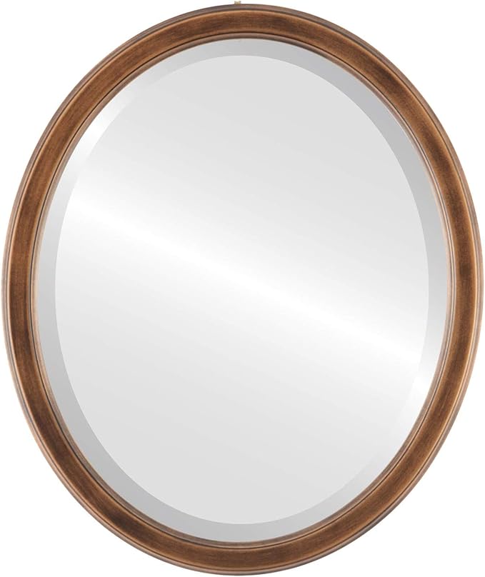 OVALCREST Oval Beveled Wall Mirror for Home Decor - Toronto Style - Sunset Gold - 26" x 22"
