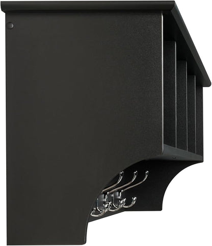 Prepac 60" Contemporary Wall Mounted Coat Rack, Coat Hooks Wall Mount with 4 Shelves, Ideal for Hallway or Entryway Storage Solution, 11.5"D x 60"W x 16.5"H, Black