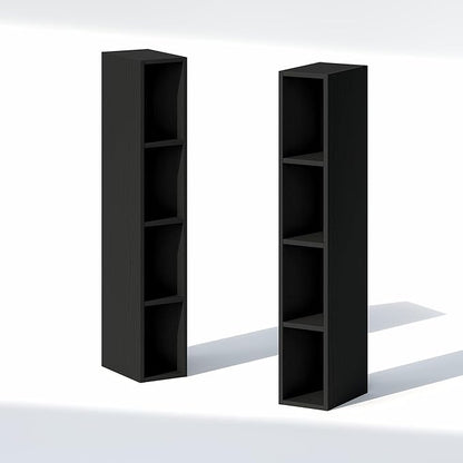 Furinno Fulda 8-Tier Closet Organizers and Storage, Open Shelf, Storage Organizer, 6-Inch Width, for Closet, Bedroom, Blackwood