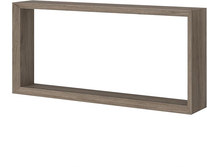 Henn&Hart 64'' Wooden Rectangular Console Table Entryway Table, Sofa Table with Wooden Shelf for Entryway, Living Room, Couch, Hallway, or Office, Antiqued Gray Oak