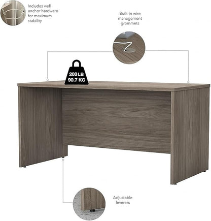 Bush Business Furniture Studio C 60W x 30D Office Desk in Modern Hickory