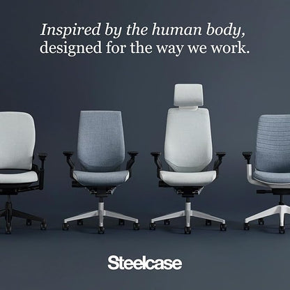 Steelcase Gesture Office Chair - Ergonomic Work Chair with Wheels for Carpet - Comfortable - Intuitive-to-Adjust for Desk - 360-Degree Arms - Graphite Gray Fabric
