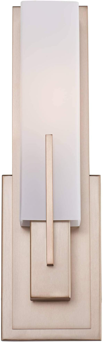 Possini Euro Design Midtown Modern Wall Sconce Lighting Burnished Brass Hardwired 15" High Fixture Rectangular White Glass for Bedroom Bathroom Bedside Living Room Home Hallway Dining Kitchen